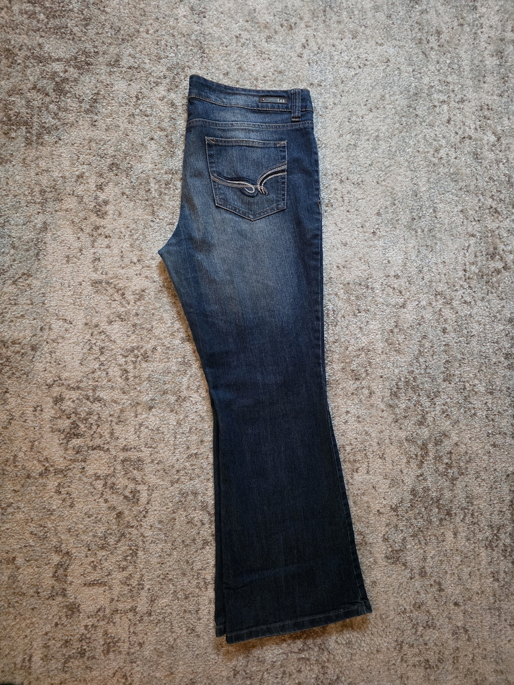 Lei Sophia Hipster Flare Jeans Dark Wash Denim Size 14